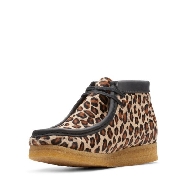 Clarks Womens Wallabee Boot Ankle Boots Leopard | UK-791528